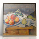 Large art print of Paul Cézanne's work in a gold frame, featuring mid-century modernist style, ideal for nursery wall art.