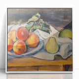 Acrylic print of Paul Cézanne's artwork featuring muted earth tones and simplistic forms.