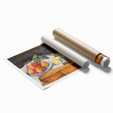 Extra large rolled print of a Paul Cézanne floral painting, featuring soft pastel colors, ideal for classy bathroom wall art.