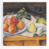 Large black and white stretched canvas featuring a Paul Cézanne design, suitable for kitchen wall art.