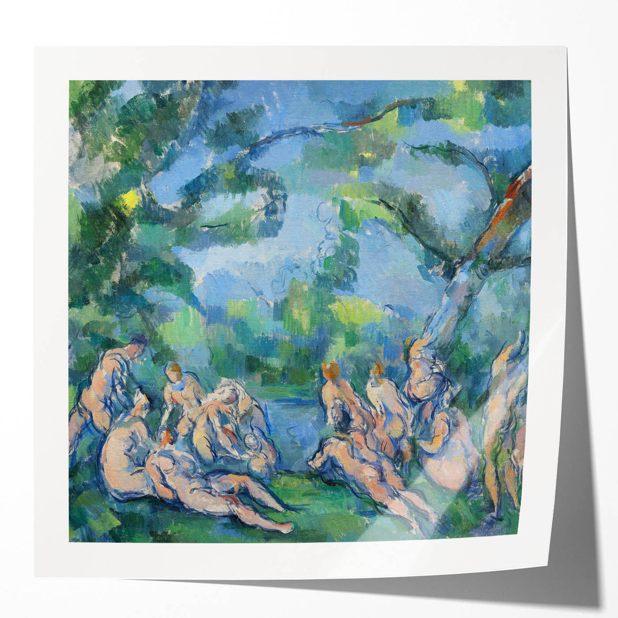 Extra large canvas print of Paul Cézanne's floral still life in muted earth tones, ideal for art wall dining room.