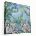 Paul Cézanne-inspired landscape on stretched canvas, featuring muted earth tones, ideal for kitchen wall art.