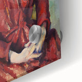 Mid-century modernist art by Paul Cezanne featuring abstract forms in muted earth tones on acrylic glass.