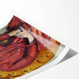 Extra large wall art featuring line art flowers in soft pastel shades on a rolled canvas.