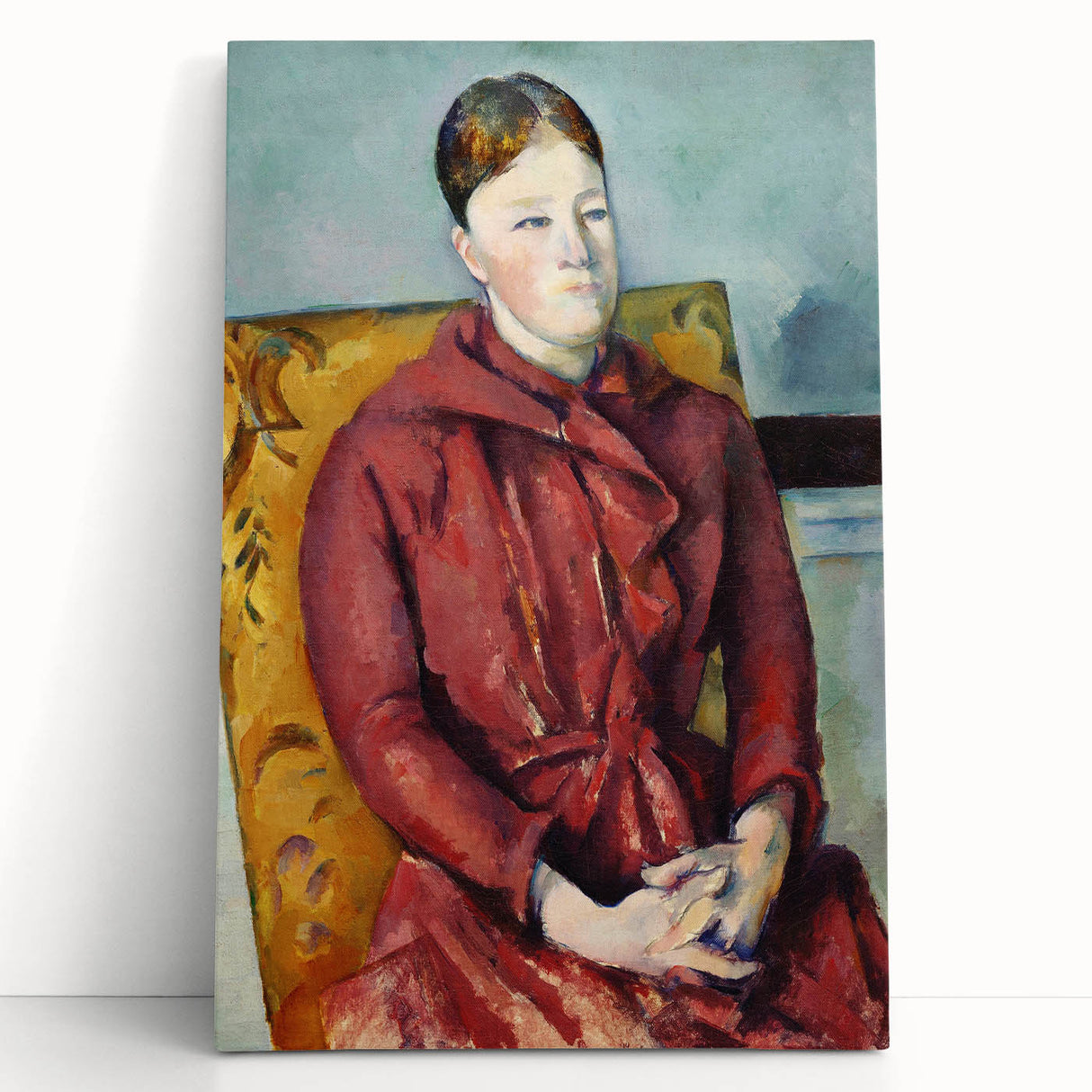 Black and white print of Paul Cézanne's artwork on stretched canvas, ideal for kitchen wall art or bedroom decor.