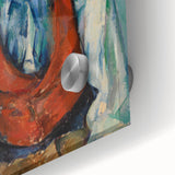 Large abstract wall art by Paul Cezanne in mid-century modernist style, featuring muted earth tones on acrylic glass.