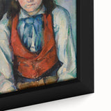 Extra large framed canvas featuring a close-up of Paul Cezanne's textured, colorful art, ideal for living room decor.