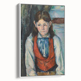 Vintage poster art of Paul Cézanne's painting on extra large framed canvas, featuring colorful art with black accents.