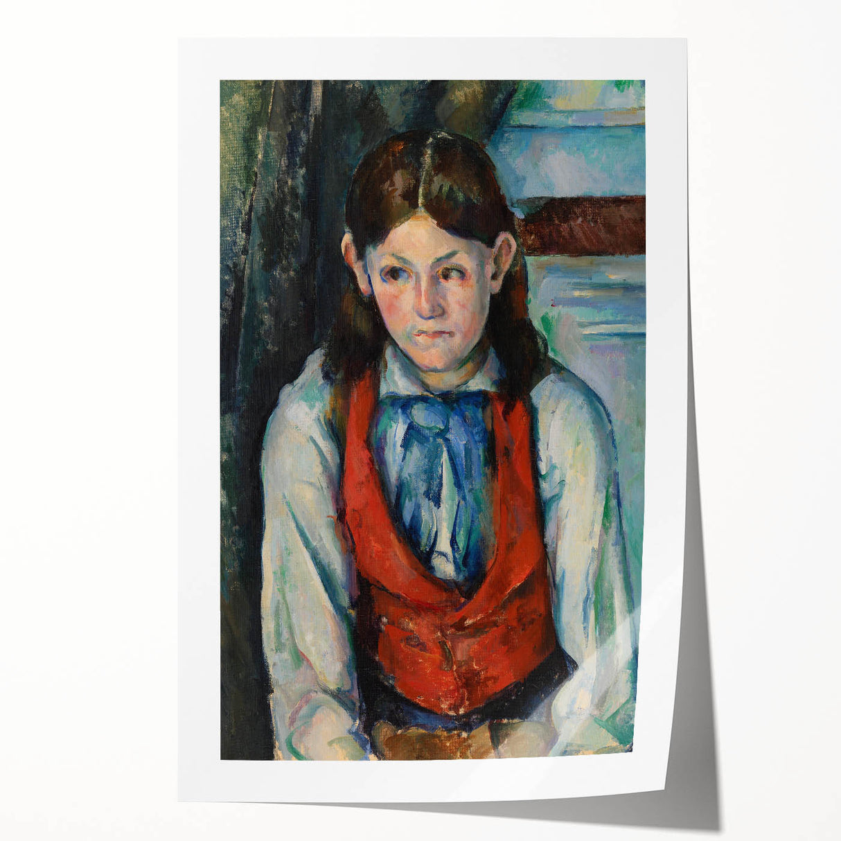 Paul Cézanne floral art on rolled canvas, featuring soft earth tones, ideal for art wall dining room or bathroom decor.