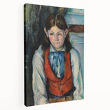 Paul Cézanne-inspired canvas featuring a still life with fruit in muted earth tones, ideal for kitchen wall art.