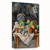 Large abstract wall art featuring a Paul Cézanne design in muted earth tones on acrylic glass.