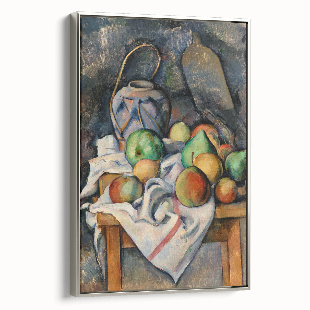 Framed canvas featuring a Paul Cézanne landscape painting with colorful brushstrokes.