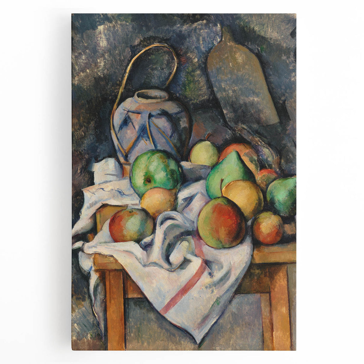 Black and white print of Paul Cézanne's artwork on stretched canvas, suitable for kitchen wall art.