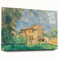Acrylic print of Paul Cézanne's abstract design in green and blue tones, suitable for dining room or bedroom wall decor.