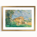 Extra large framed abstract art print by Paul Cezanne, featuring textured brushstrokes in earthy tones.