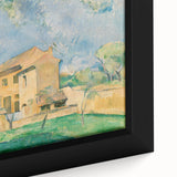 Extra large framed canvas featuring a close-up of Paul Cézanne's textured art with vibrant, colorful brushstrokes.