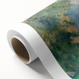 Art Deco poster of a serene landscape on rolled canvas, featuring soft pastel colors.