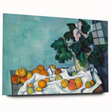 Large abstract wall art by Paul Cézanne in muted earth tones on acrylic glass, ideal for bedroom or dining room decor.