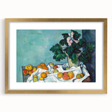 Extra large abstract art print featuring textured brushstrokes in earth tones, framed in gold.