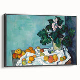 Black and white framed canvas featuring a vintage poster art style landscape painting, ideal for bedroom wall decor.