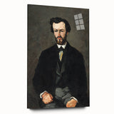 Side view of a large abstract acrylic print by Paul Cezanne, featuring muted earth tones.