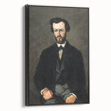 Black and white framed canvas of a vintage landscape painting, ideal for bedroom wall art.