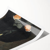 Extra large wall art featuring line art flowers in muted tones on rolled canvas, ideal for large living room decor.