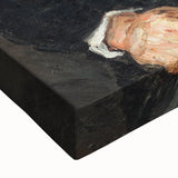 Black and white landscape art painting on stretched canvas, featuring a serene nature scene, ideal for bedroom wall decor.