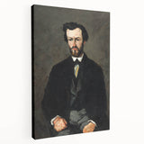 A side view of a stretched canvas featuring Paul Cézanne's impressionist artwork, ideal for kitchen wall art.