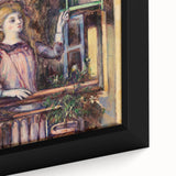 Extra large framed canvas featuring a close-up of a textured, colorful Paul Cézanne painting, ideal for living room decor.