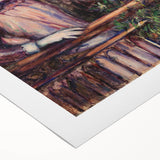 Art deco poster featuring a Paul Cézanne landscape with muted earth tones on rolled canvas, suitable for dining room walls.