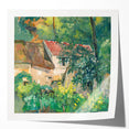 Extra large canvas print of Paul Cézanne's floral artwork in muted green and blue tones.