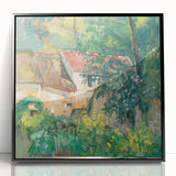 Large abstract wall art by Paul Cézanne featuring muted earth tones on a framed acrylic, suited for modern art wall decor.
