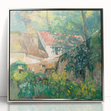 Mid-century modernist art by Paul Cezanne, featuring a vibrant color palette on a framed acrylic print.