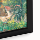Extra large framed canvas featuring a close-up of Paul Cézanne's textured, colorful art, ideal for living room decor.