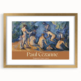 Extra large abstract art print of a Paul Cézanne painting on textured canvas, framed in gold, ideal for living room decor.