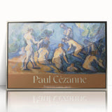 Mid-century modernist art by Paul Cezanne, featuring a fruit bowl still life in muted tones on a silver-framed acrylic.