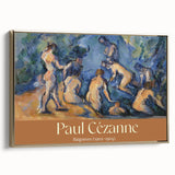 Vintage poster art of a Paul Cézanne landscape painting on framed canvas, ideal for bedroom wall art.