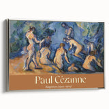 Framed canvas featuring a Paul Cézanne landscape painting with vibrant colors, ideal for adding a vintage touch to any room.