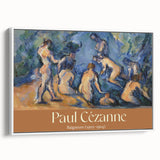 Vintage poster art of a Paul Cézanne painting on a framed canvas, featuring vibrant colorful art ideal for living room decor.