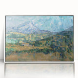 Acrylic print of a Paul Cézanne painting, featuring muted earth tones in an art deco style, ideal for nursery wall art.