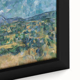 Extra large framed canvas featuring a close-up of Paul Cézanne's textured art in vibrant, colorful strokes.
