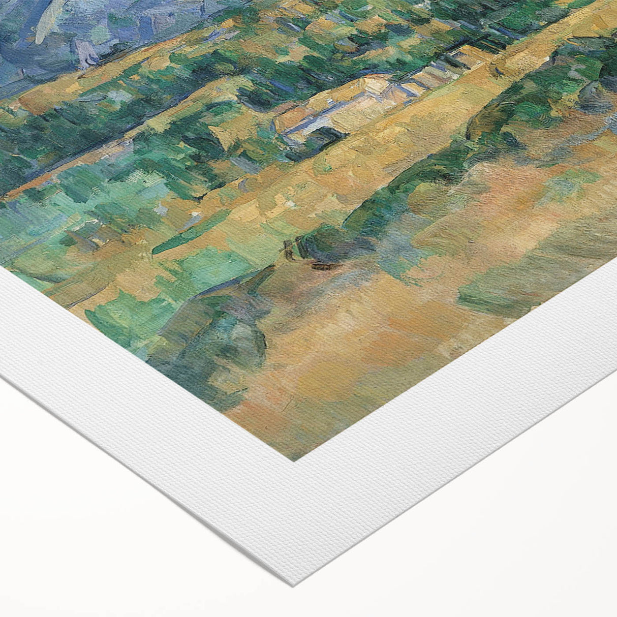 Art deco poster of Paul Cezanne's work on rolled canvas, featuring muted earth tones, ideal for dining room wall art.