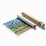 Extra large rolled print of a Paul Cézanne floral art, featuring soft pastel shades, ideal for classy bathroom wall art.