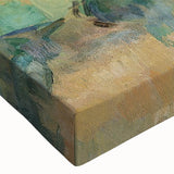 Large art depicting a black and white landscape painting on stretched canvas, suitable for bedroom wall decor.