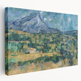 Paul Cézanne's landscape painting on stretched canvas, featuring muted earth tones, ideal for kitchen wall art.