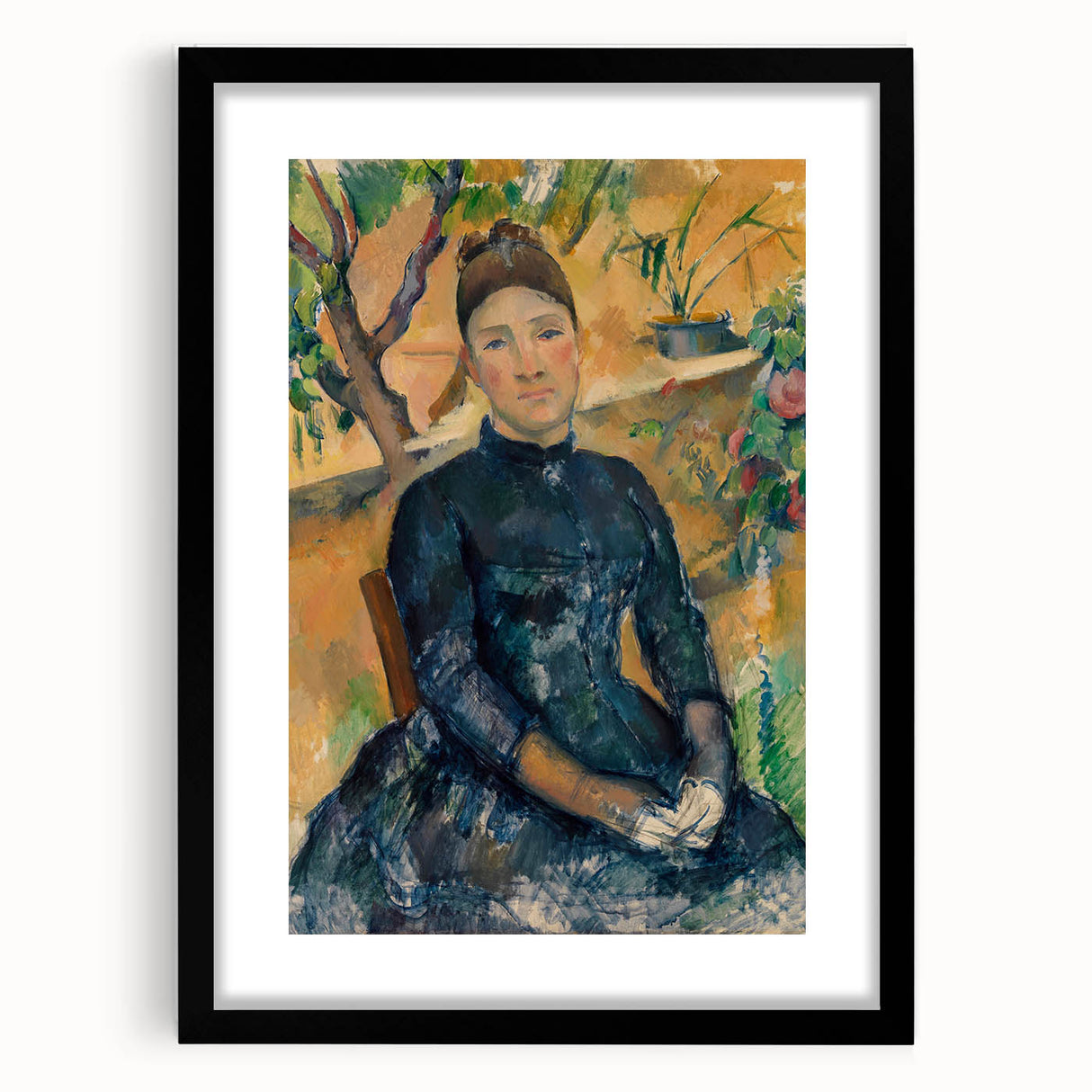Extra large, colorful art print of abstract textured design in a black frame, ideal for living room decor.