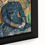 Extra large framed canvas featuring a close-up of a textured, colorful Paul Cézanne painting, ideal for living room decor.