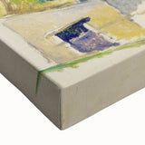 Large art featuring a black and white landscape painting on stretched canvas, ideal for bedroom wall decor.