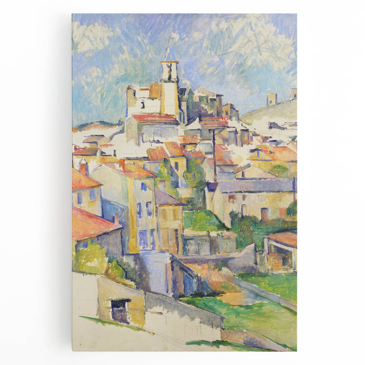 Black and white print of Paul Cézanne’s artwork on stretched canvas, ideal for kitchen art.